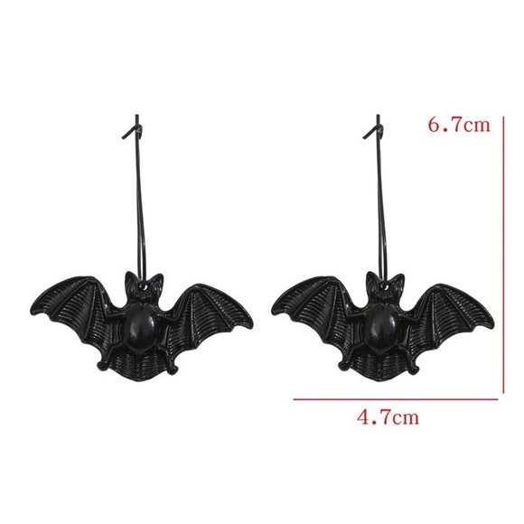 Any 2/$20! Black Bat Ear Wire Earrings - Picture 4 of 6